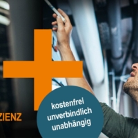 Werbebanner für KEFF+Checks, mit dem Text "Jetzt Potenziale für Energie- und Materialeffizienz heben" kostenfrei, unverbindlich, unabhängig