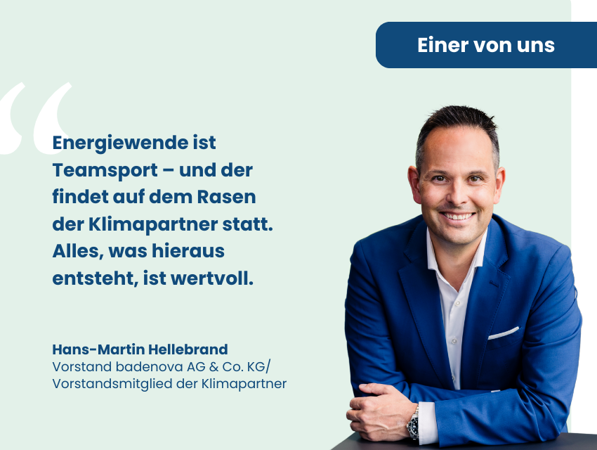 Hellebrand_Hans-Martin_Einer von uns_Newsbeitrag Einer von uns Klimapartnern: Portraitfoto von Hans-Martin Hellebrand, Vorstand badenova AG & Co. KG sowie Vorstandsmitglied der Klimapartner