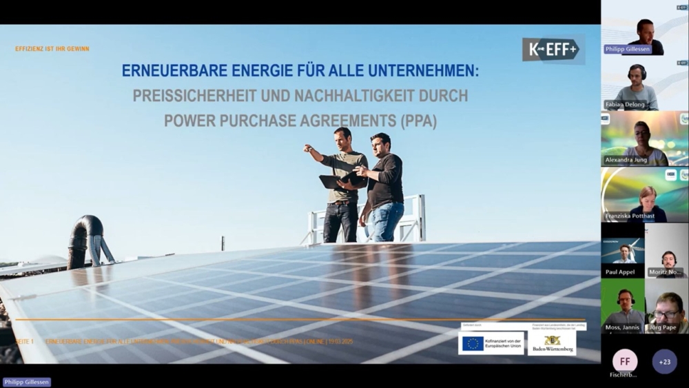 Start der Online-Veranstaltung zu PPAs
